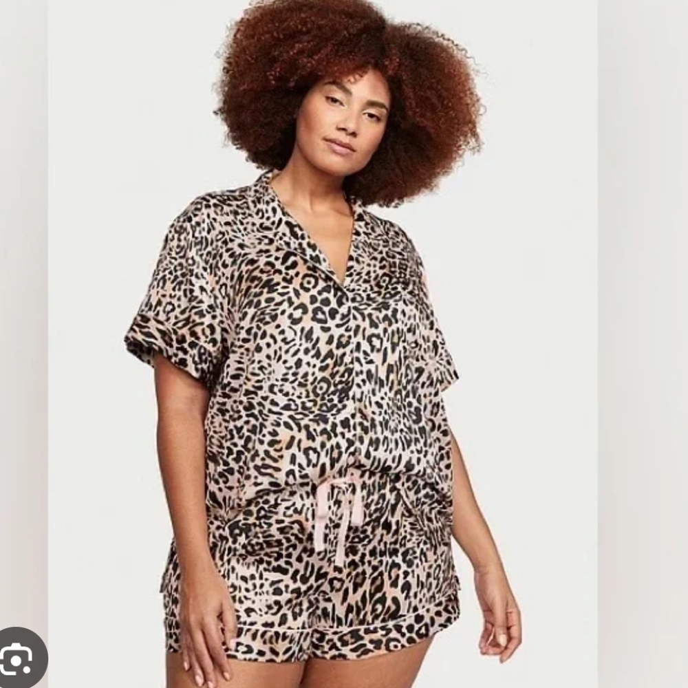 Victoria's Secret Animal Print Satin Pajama Set